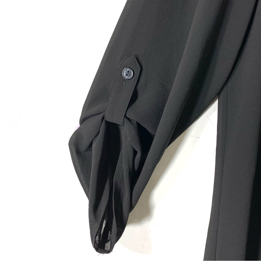 Chico’s Black sheer chiffon 3/4 Sleeve tunic 2/$35 - Picture 3 of 10